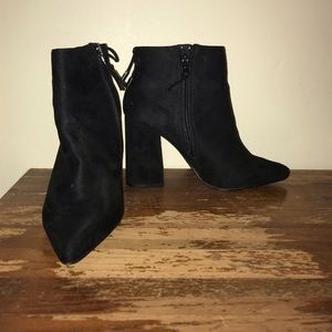 Black suede booties